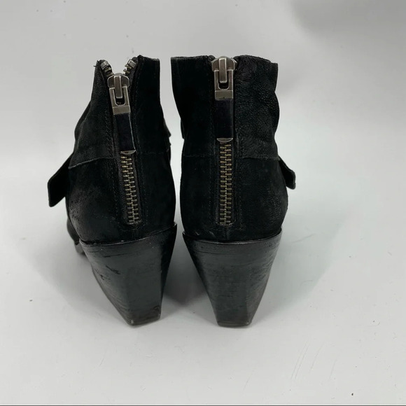 Eileen Fisher heel booties Black 7 leather chunky heel - Picture 5 of 7